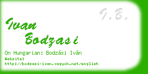 ivan bodzasi business card